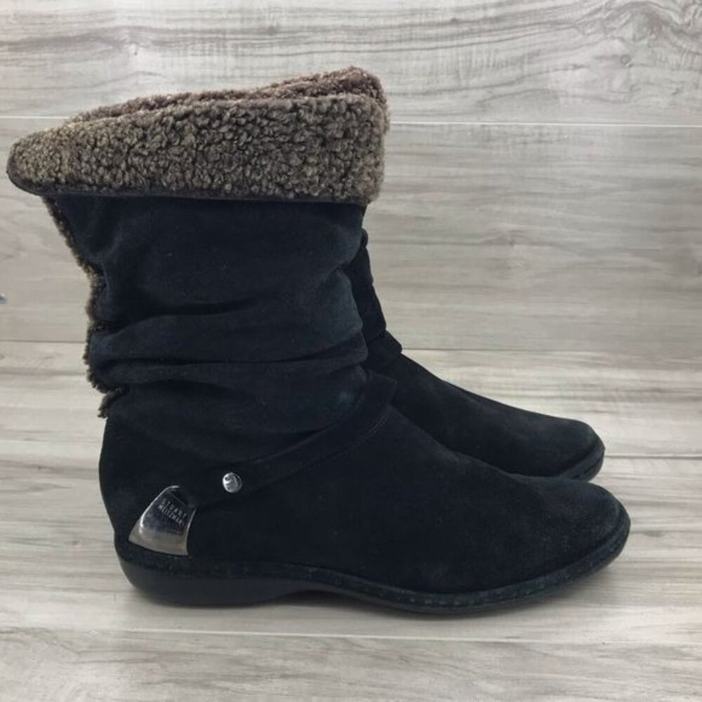 Stuart Weitzman Boots Women's 8M Black Suede Winter Ankle